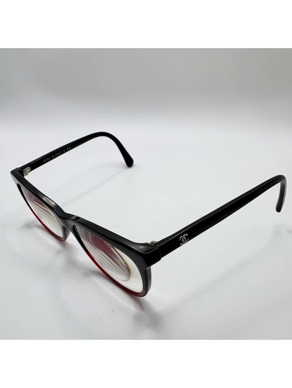 Chanel Eyeglasses 3341 c.1559 Butterfly Black Red 52/16/140 Italy FRAMES ONLY